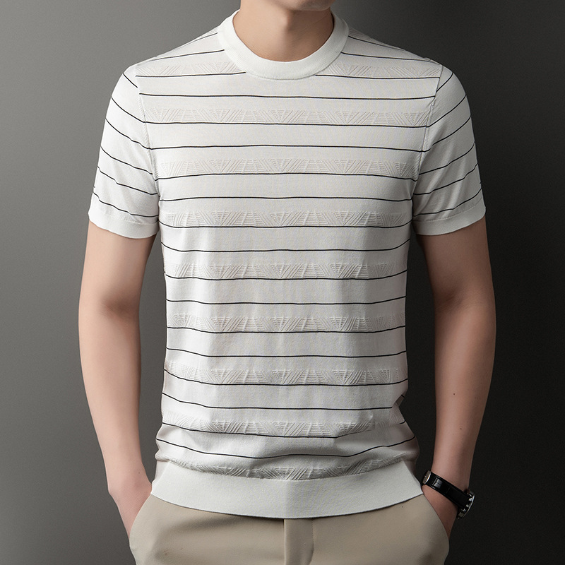 Men's Casual Fashion Striped Polo T-Shirt
